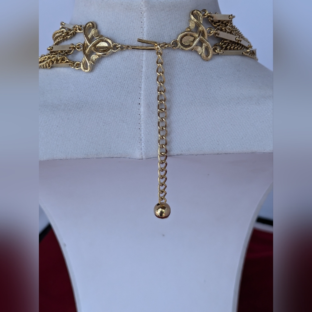 Classic Statement Multi Chain Necklacevelegant Go… - image 5